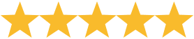 5 stars rating on a transparent background