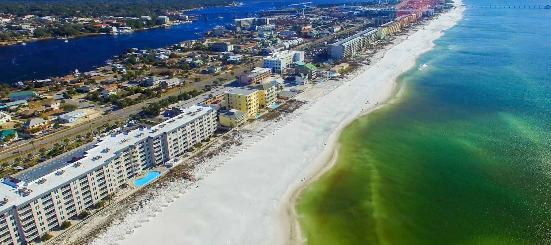 aerial view of Fort Walton, FL beach